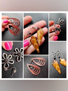 Amber & Earth abstract earring collection